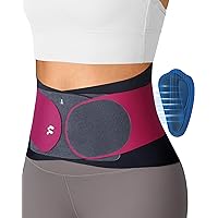 0.5mm Ultra Thin Back Brace with 3D Lumbar Pad, 6 Flexible Supports, Seamless Yoga Fabric, Back Brace for Men Lower Back, Back Brace for Lower Back Pain Women for Sciatica Scoliosis Relief