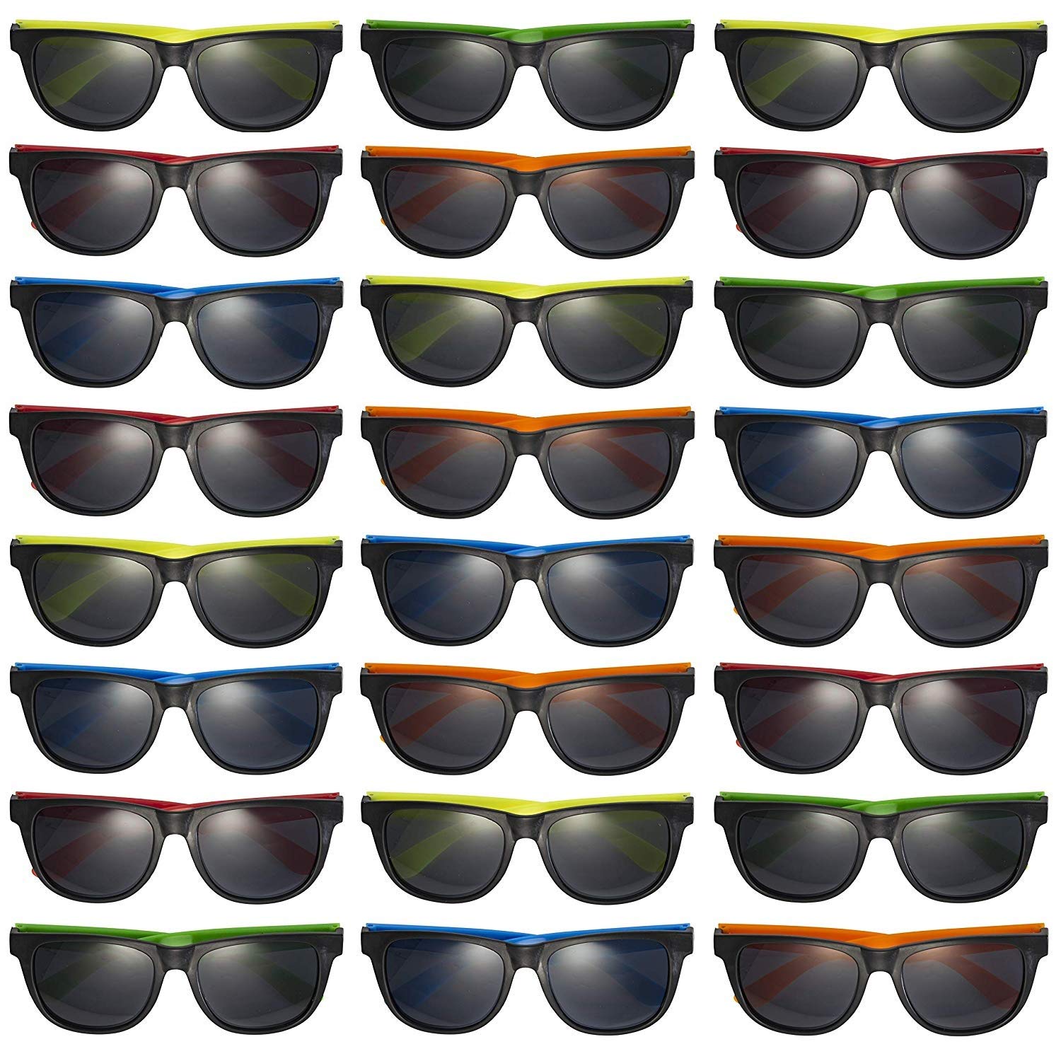 PREXTEX 25-Pack Kids Sunglasses Bulk - Neon Sunglasses with UV Protection - Bulk Sunglasses for Kids - Perfect Kids Party Favors for Summer, Beach Party - Bulk Kids Summer Glasses for Kids and Adults