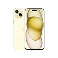 iPhone 15 Plus (128 GB) — Yellow [Locked]. Requires unlimited plan starting at $60/mo.