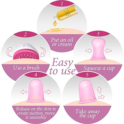 Anti Cellulite Massager Vacuum Suction Cups for Cellulite Treatment - Body Massager, Exfoliator, Cupping Therapy Set - Improve Circulation, Distribute Fat Deposits, Shower Scrubber, Cellulite Remover