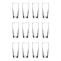 North Mountain Supply Brewhouse Beer Glasses, Stackable - for Any Style and Flavor of Beer - 20 Ounces - Set of 12