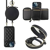 Bocasal A Stylish Crossbody Wallet Case for iPhone 13 Pro + A Mini Round Pouch Bag