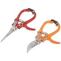 2 - pack Q-yard Pruning Shear, Mini- Extra Sharp Garden Hand Pruners, Easier Cutting, Comfortable Ergonomic, Less Effort - Gardening Scissors for Men & Women