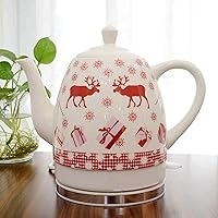 Kettles,Ceramic Cordless Kettle Teapot-Retro 1.2L Jug, Water Fast for Tea, Coffee, Soup, Oatmeal-Removable Base, Boil Dry Protection 1000W/a/a