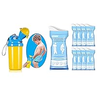 Pee Cup for Boys Travel Urinal for Kids & Disposable Urine Bags Pee Bags 8 Pack