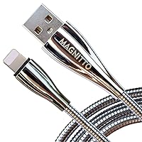 Metal Braided Cord, USB Charging Cable, Stainless Steel, Strong Durable Wire, Tangle Free, Data sync high Speed 3.3ft, Silver Charger Cable