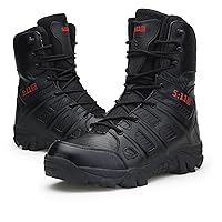 Tactical Boots All Terrain Shoes,High Top Side Zipper Desert Boots,Combat Tactical Boots,for Hiking, Hunting, Working, Walking, Climbing