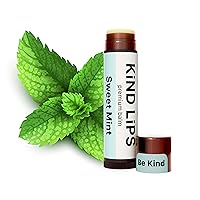 Kind Lips Lip Balm - Nourishing & Moisturizing Lip Care for Dry Lips Made from, Shea Butter, Beeswax with Vitamin E |Sweet Mint Flavor | 0.15 Ounce Single Tube