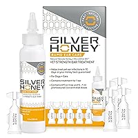 Silver Honey Rapid Ear Care Vet Strength Ear Cleaner + Infection Treatment, 10-Day Regimen for 1 Ear, Safe for Dogs & Cats, Medical Grade Manuka Honey & MicroSilver BG