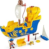 Fisher-Price Santiago of the Seas Toy Pirate Ship Lights & Sounds El Bravo Playset with Santiago Figure for Ages 3+ years​