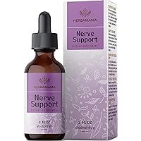Nerve Support Liquid Extract - Organic Herbal Drops to Support Nervous System, Brain Function, Energy, Stress Relief - Natural Sleep Aid - Vegan Supplement, No Sugar or Alcohol - 2 fl. oz