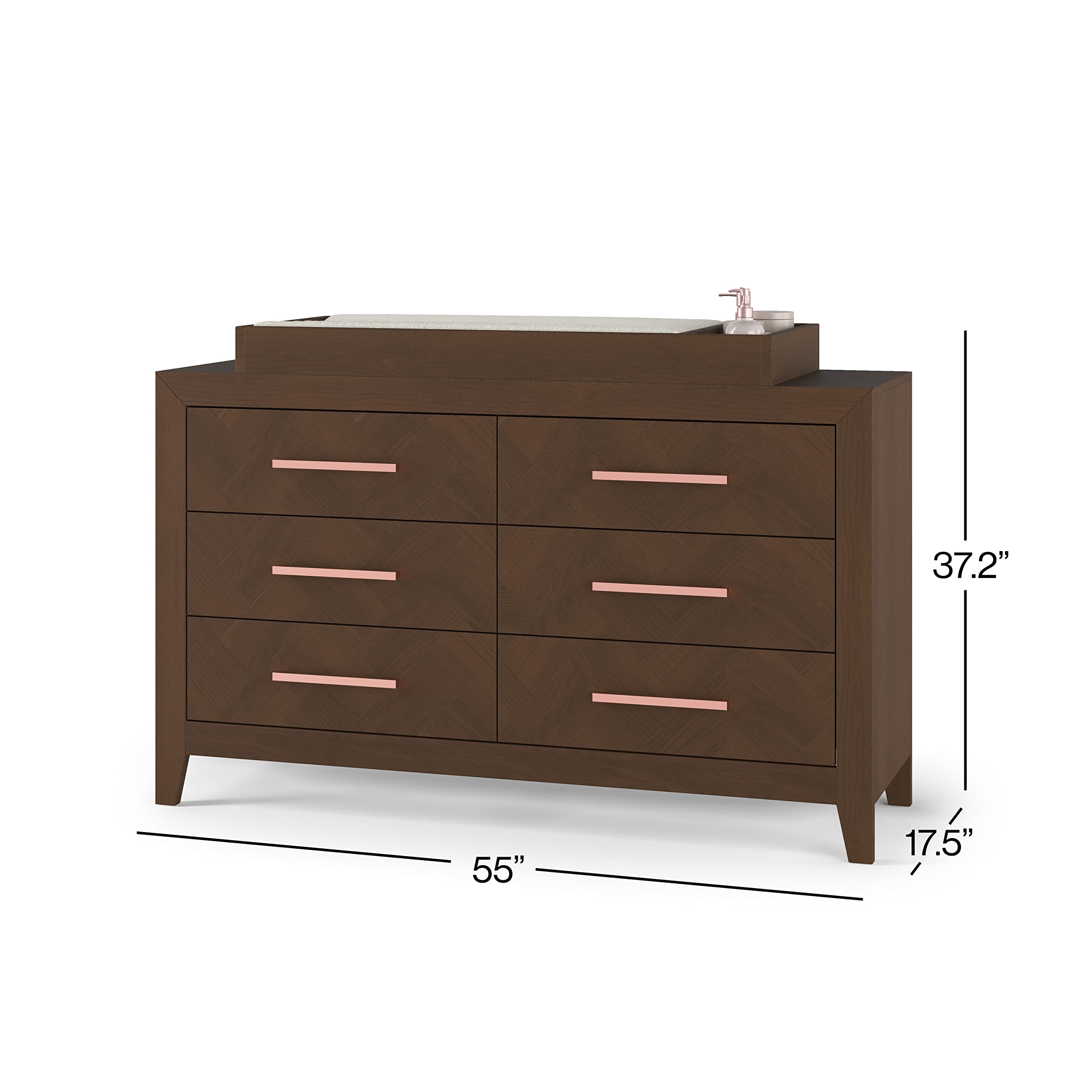 Child Craft Kieran Changing Table Topper for Dresser, Brown, Toasted Chestnut