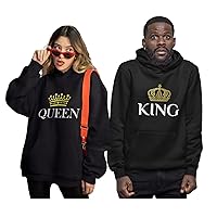 Tstars King and Queen Matching Hoodies for Couples His and Hers Couple Hoodie Set