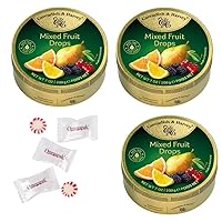 Cavendish And Harvey Hard Candy Sanded Drops with Omegapak Starlight Mints, Imported German Candy Bundles of 3 Tins, 200g / 7 Ounces Each (Mixed Fruit)