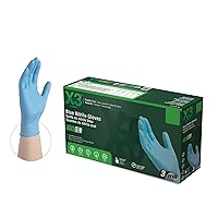 X3 Blue Nitrile Disposable Industrial Gloves 3 Mil, Latex/Powder-Free, Food-Safe, Non-Sterile, Textured, XX-Large, Box of 100