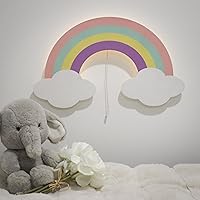 Rainbow Lamp - Floating Rainbow Wall Light for Nursery - Rainbow Wall Décor, Kids Lamp for Nursery and Bedroom, Battery Operated Nightlight