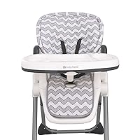 Soft Gray and White Chevron High Chair Pad | Easy to Install Replacement Cushion | Fits Most 3-5 Point Harness High Chairs