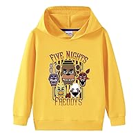 Kids Five Nights at Freddy's Graphic Sweatshirt with Hood,Casual Cotton Hoodie Lightweight Pullover Tops
