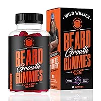 Wild Willies Beard Growth Gummies Supplement Grow Fuller & Thicker Beard, Formulated with Biositol Complex & 19 Hair Grooming Nutrients & Vitamins - 60 Gummies, Berry Blast Flavor