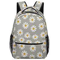 Small Daisy Flower Travel Laptop Backpack Casual Hiking Backpack with Mesh Side Pockets for Business Work