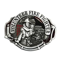 Enamel Hero Volunteer Fire Fighter Belt Buckle also Stock in US