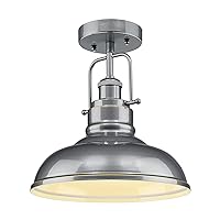 zeyu Modern Industrial Ceiling Light Semi Flush Mount, 11-inch Close to Ceiling Light Fixture for Kitchen Bedroom Loft, Grey Finish, ZY41-F SG