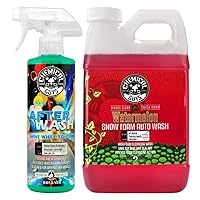 Chemical Guys CWS20864A Car Wash, Dry & Shine Bundle - Watermelon Snow Foam Car Wash Soap, 64 oz (Half Gallon) + After Wash Gloss Boosting Drying Aid (16 oz) (2 Items) Works on Cars, Trucks, SUVs