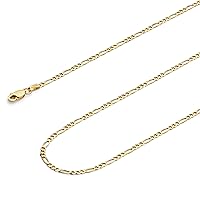 14K Solid Gold Light Figaro Chains (Select Options)