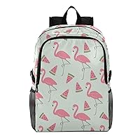 ALAZA Pink Flamingo and Watermelon Lightweight Packable Foldable Travel Backpack