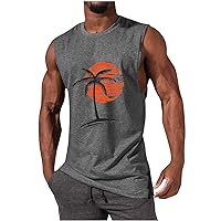 Warehouse Deals Men's Gym Workout Tank Tops Swim Beach Shirts Summer Sleeveless Training T-Shirt Muscle Bodybuilding Athletic Clothes