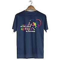 Live Love Accept Autism Awareness Shirts Tie Dye Autism Kids T-Shirt for Women Women's T-Shirt (Navy - 4XL)
