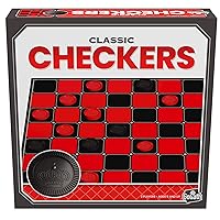Classic Games - Checkers - 2 Player Strategy Game Includes Solid Interlocking Plastic Checkers by Goliath