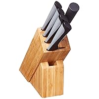 Kai PRO Luna 6-Piece Block Set, Kitchen Knife and Knife Block Set, Includes 8” Chef's Knife, 3.5” Paring Knife, 6” Utility Knife, 4” Citrus Knife & Honing Steel, Hand-Sharpened Japanese Kitchen Knives