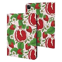 Strawberries Guava Flowers Fashion Case Waterproof Protective Cover Adjustable Stand Auto Sleep/Wake Compatible with IPAD Pro 20/21/22(11in)