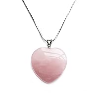 Heart Shape Pendant Made of Natural Gemstone, w 18