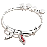 Alex and Ani Collaborations Expandable Bangle for Women, Team USA Duo Charms, Shiny Finish, 2 to 3.5 in