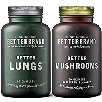 Betterbrand Better Lungs & Mushrooms Bundle - Daily Resporatory Health Supplement & Mushroom Gummies to Support Gut Health Bundle