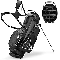 Golf Stand Bag 14 Way Top Dividers– Durable Golf Bag with Stand Multiple Pockets and Detachable Dual Strap & Dust Cover, Golf Club Bag for Men & Women