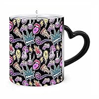 Stoned Trippy Drug Theme and Cool Psychedepic Character Coffee Mug Magic Heat Sensitive Color Changing Ceramic Mug Personalized Cup Funny Gift