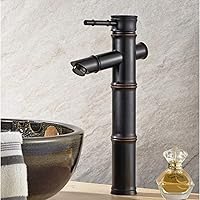Black Oil Rubbed Brass Bamboo Style Single Handle Lever Bathroom Deck Mounted Faucet Vessel Sink Basin Mixer Tap