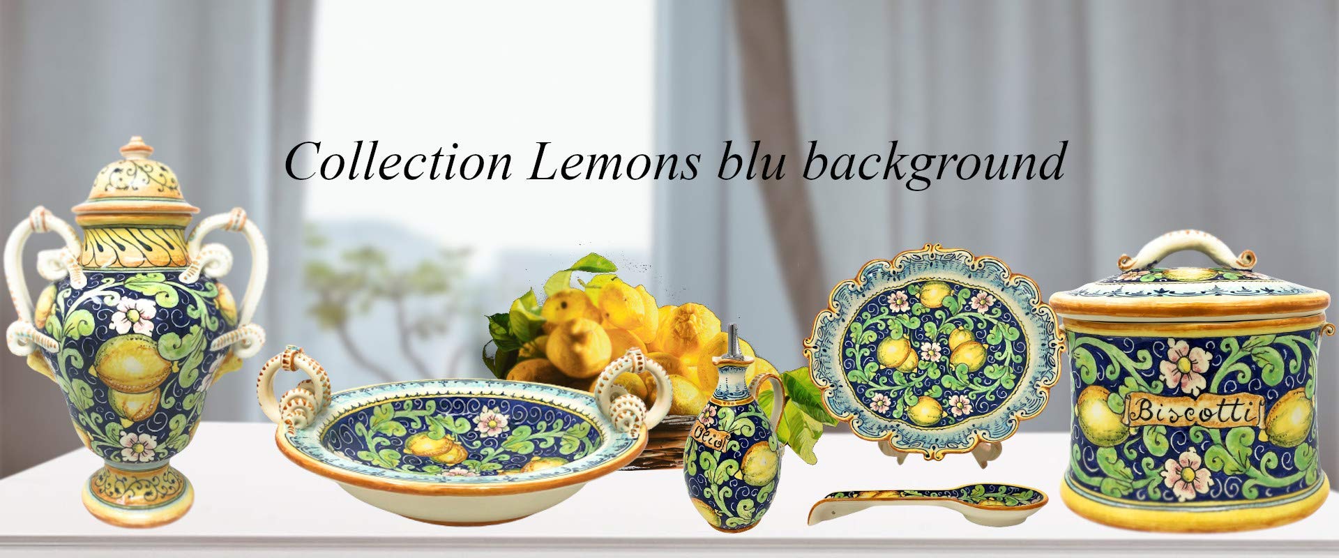 CERAMICHE D'ARTE PARRINI - Italian Ceramic Tray Serving Plate Lemons Art Pottery Paint Made in ITALY Tuscan
