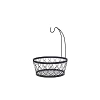 Pfaltzgraff Rustic Farmhouse Wire Fruit Basket with Banana Hook, 11-Inch, Antique Black