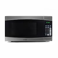 COMMERCIAL CHEF 1.6 Cubic Foot Microwave with 10 Power Levels, Small Microwave with Push Button, 1000 Watt Microwave with Digital Control Panels, Countertop Microwave with Timer, Stainless Steel