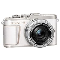 OM SYSTEM OLYMPUS PEN E-PL10 Shiro White Camera Body with Black M.Zuiko Digital 14-42mm F3.5-5.6 EZ Lens