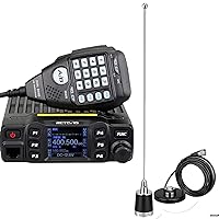 Retevis RT95 Mobile Radio with NMO Antenna and Magnet Mount Base, Dual Band Mobile Transceiver 200 Channels 180 Degree Rotatable LCD Display, 2m 70cm Mini Mobile Two Way Radio for RV 4x4 Offro