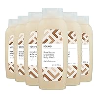 Amazon Brand - Solimo Shea Butter and Oatmeal Body Wash, 24 fl oz (Pack of 6)