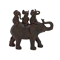 Deco 79 Polystone Elephant Decorative Sculpture Home Decor Statue, Accent Figurine 10