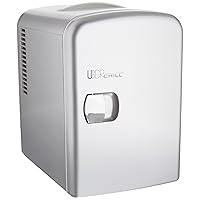 Uber Appliance Mini Fridge for Beauty, Skin Care, Makeup, Cosmetics Storage-6 can Capacity Portable Refrigerator Cooler and Warmer-Thermoelectric Technology-for Bedroom, Office, Dorm or car