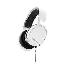 SteelSeries Arctis 3 Console - Stereo Wired Gaming Headset for Playstation 5/4, Xbox Series X|S, Nintendo Switch, VR Android & iOS, Headphones with Microphone with Noise Cancellation - White (Renewed)