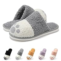 Cute Animal Slippers for Women Men Cozy Dog Paw Memory Foam Non-Slip Women House Slippers for Girls Ladies Indoor Outdoor Bedroom Shoes Gifts for Women Girls Girlfriend
